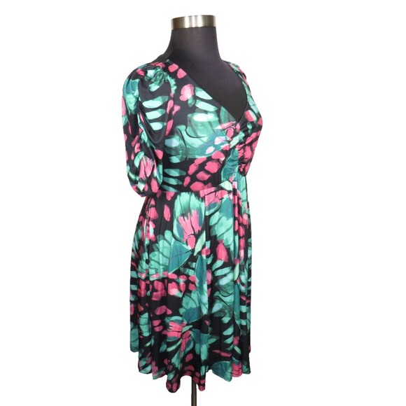 Torrid Studio Knit Cinch Front Butterfly Print Skater Dress -Pockets- Plus 2X - Picture 4 of 9